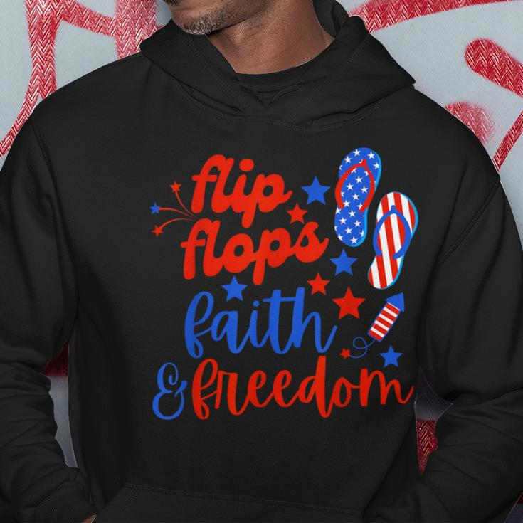 Flip Flops Faith And Freedom Fireworks 4Th Of July Us Flag Hoodie Unique Gifts