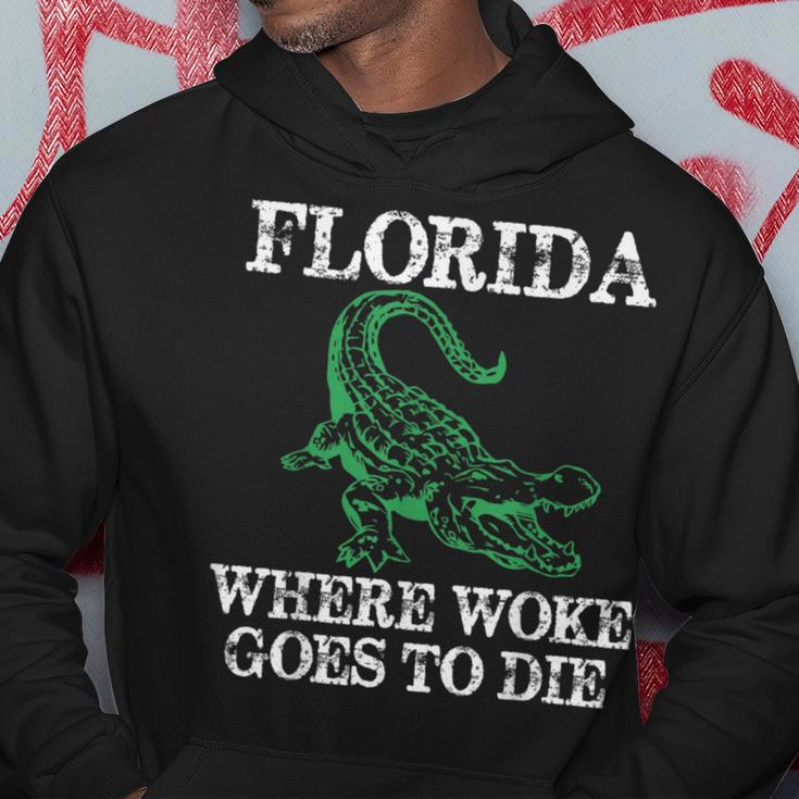 Florida Is Where Woke Goes To Die Crocodile Alligator Hoodie Unique Gifts