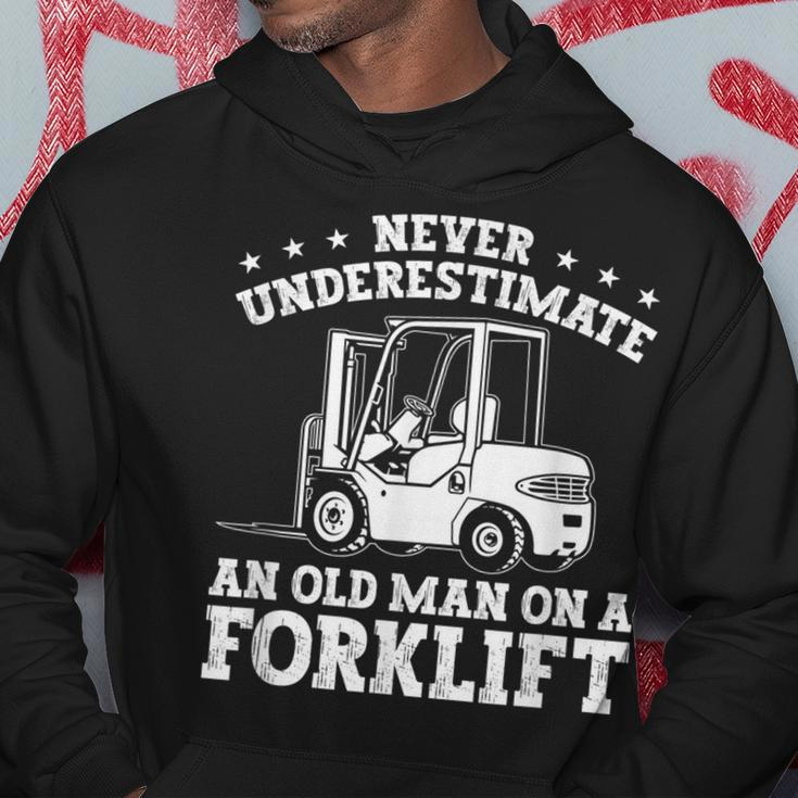 Forklift Operator Never Underestimate A Man On A Forklift Gift For Mens Hoodie Funny Gifts