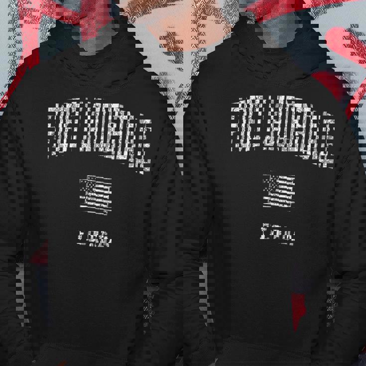 Fort Lauderdale Florida Fl Vintage American Flag Hoodie Unique Gifts