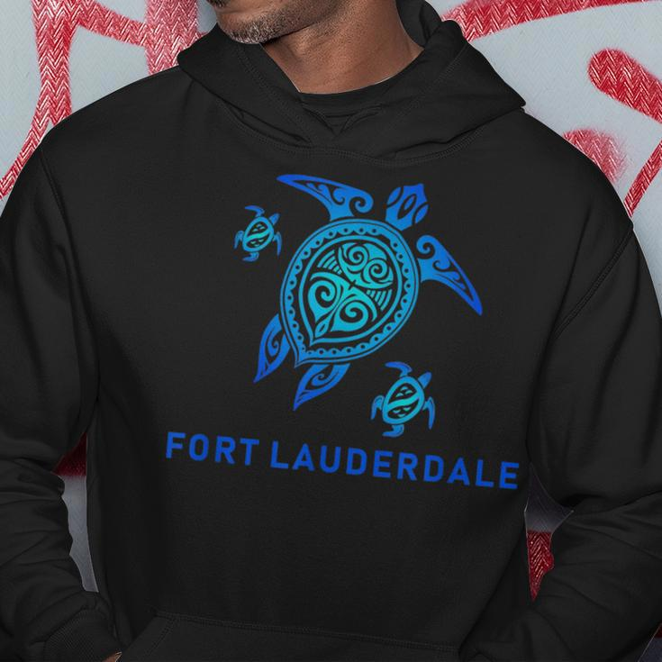 Fort Lauderdale Florida Sea Blue Tribal Turtle Hoodie Unique Gifts
