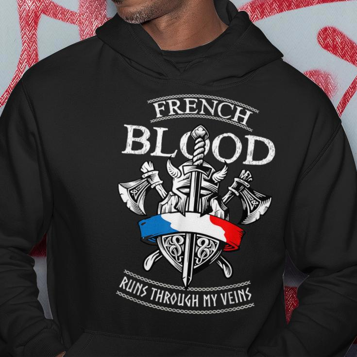 French Blood Runs Through My Veins French Viking Hoodie Funny Gifts