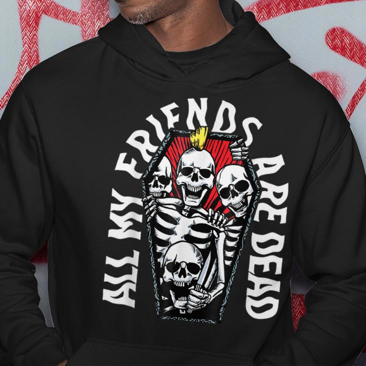 All My Friends Are Dead Gothic Skull Skeleton Punk Halloween Hoodie Unique Gifts
