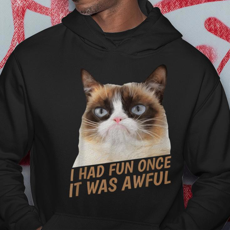 I Had Fun Once It Was Awful-Grumpy Cat-Face Hoodie Personalized Gifts