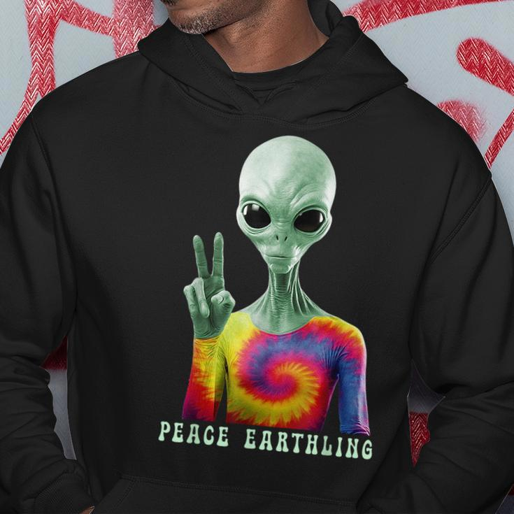 Funny Alien Peace Sign Tie Dye Peace Earthling Alien Funny Gifts Hoodie Unique Gifts