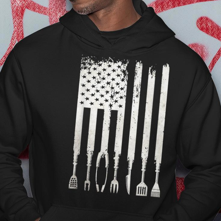 Funny Bbq American Flag Gift Smoker Grilling Barbecue Master Hoodie Unique Gifts