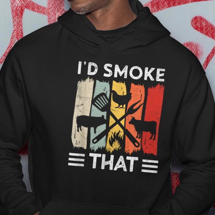 Funny Bbq Id Smoke That Meat Grill Funny Dad Bbq Hoodie Unique Gifts