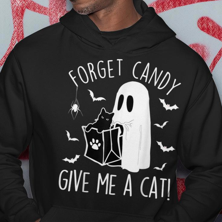 Black Cat Forget Candy Give Me A Cat Lovers Halloween Hoodie Unique Gifts