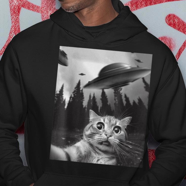Cat Selfie With Ufos Hoodie Unique Gifts