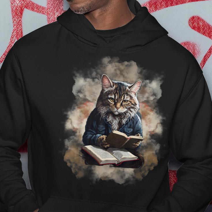 Cats Reading A Book Graphic Cat Kitten Lovers Hoodie Personalized Gifts