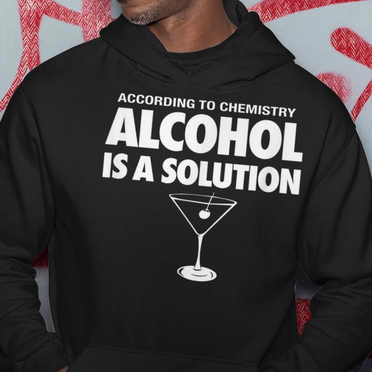 Funny Chemistry Alcohol Is A Solution Drinking Hoodie Unique Gifts
