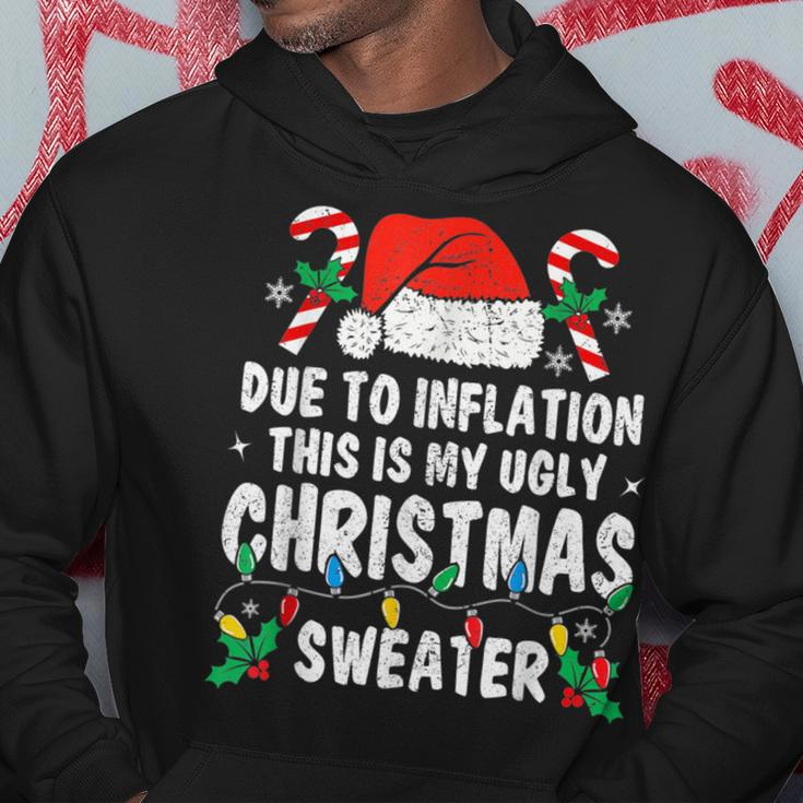 Due To Inflation Ugly Christmas Sweaters Holiday Party Hoodie Unique Gifts