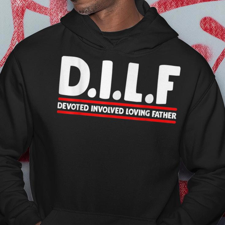 Funny Fathers Day Dilf Devoted Involved Loving Father Hoodie Unique Gifts