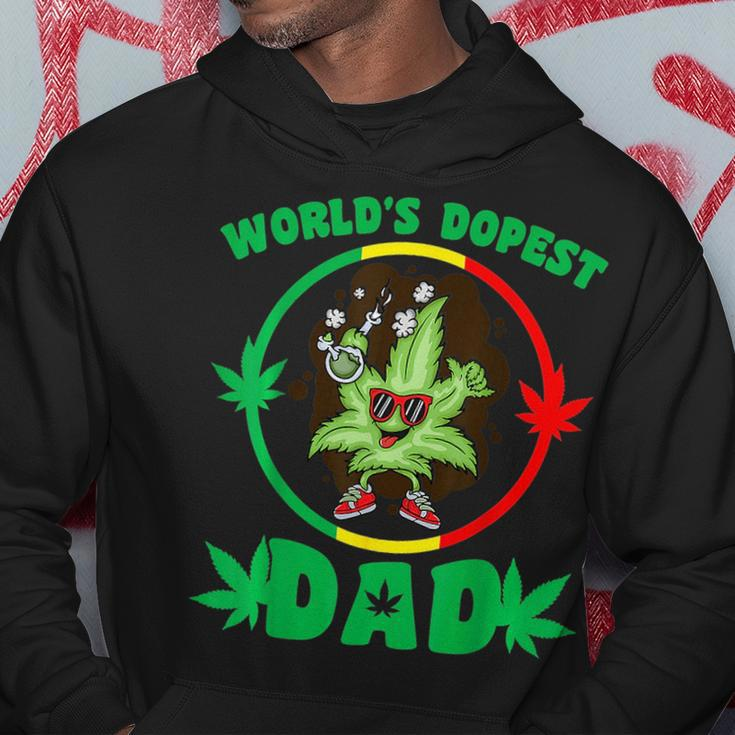 Funny Fathers Day Worlds Dopest Dad Cannabis Marijuana Weed Hoodie Funny Gifts