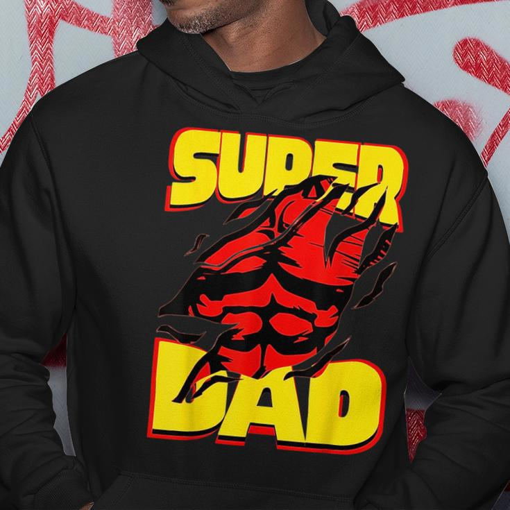Funny Fatherss Day Dads Birthday Super Dad Hero For Dad Hoodie Unique Gifts
