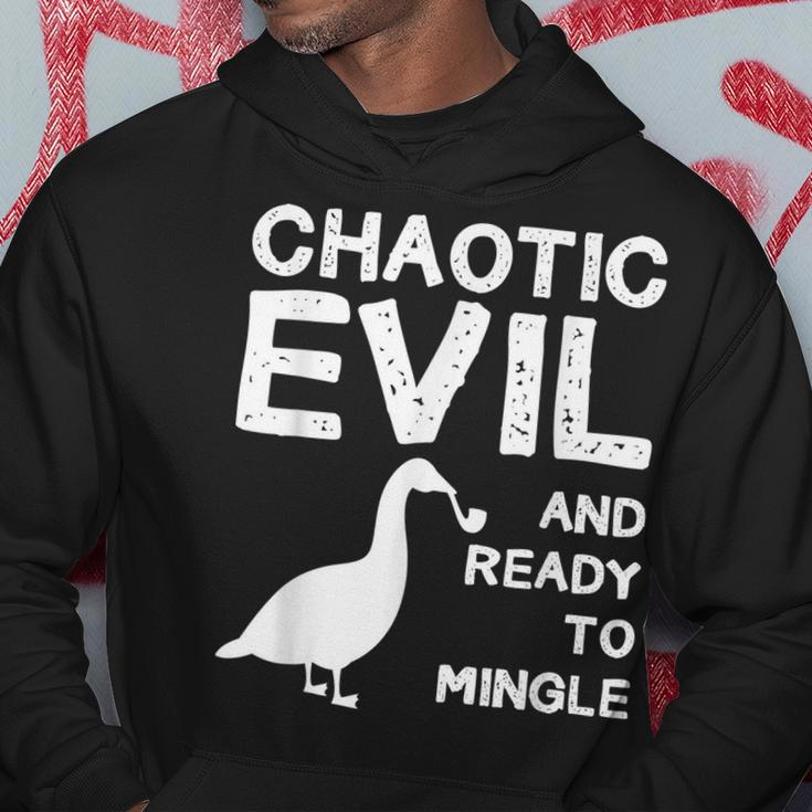 Funny Goose Design Chaotic Evil And Ready To Mingle Hoodie Unique Gifts
