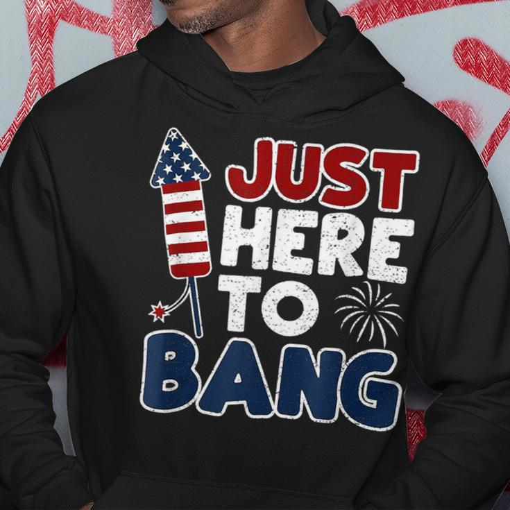 Funny Just Here To Bang 4Th Of July Usa American Flag Men Hoodie Unique Gifts