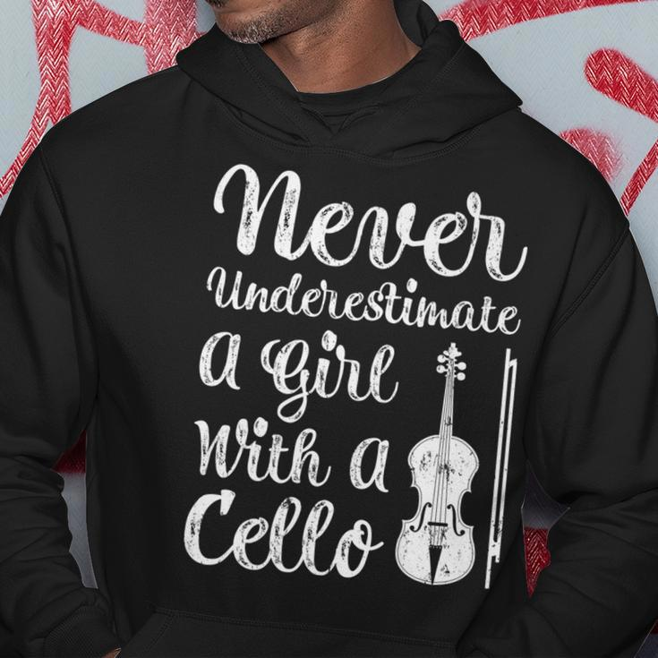 Funny Never Underestimate A Girl And Her Cello Hoodie Funny Gifts