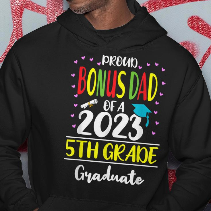 Funny Proud Bonus Dad Of A Class Of 2023 5Th Grade Graduate Hoodie Unique Gifts