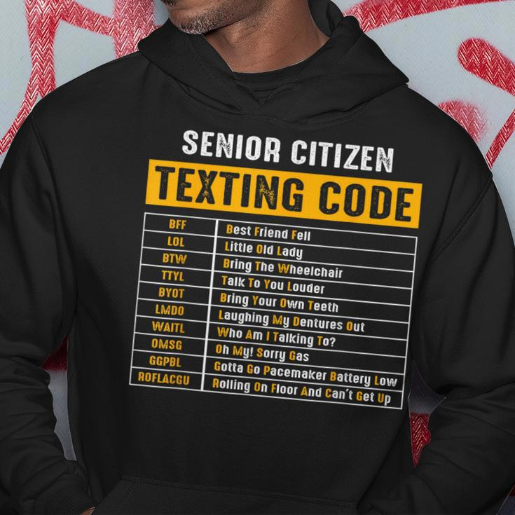 Funny Senior Citizens Texting Code Fathers Day For Grandpa Hoodie Unique Gifts
