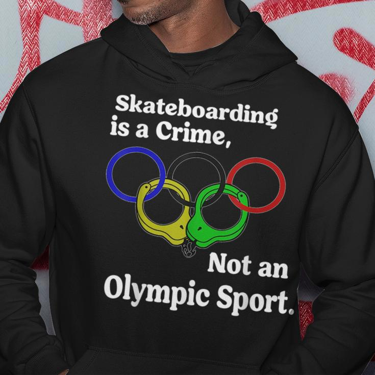 Funny Skateboarding Is A Crime Not An Sport Skateboarding Funny Gifts Hoodie Unique Gifts