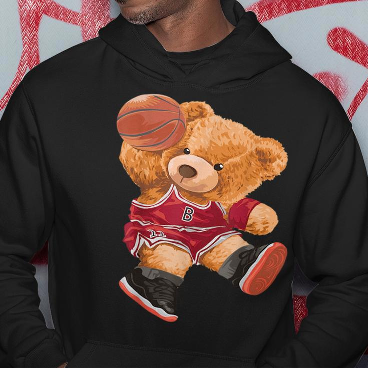 Funny Teddy Bear Basketball Slam Dunk Sport Cute Cartoon Teddy Bear Funny Gifts Hoodie Unique Gifts