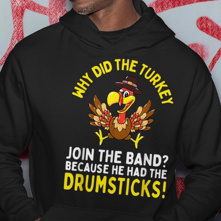 Thanksgiving Joke Turkey Join Band Drumsticks Drummer Hoodie Funny Gifts