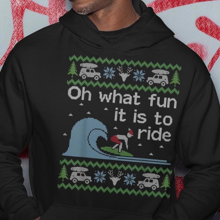 Ugly Sweater Christmas Surfing Surfer Surf Board Hoodie Unique Gifts