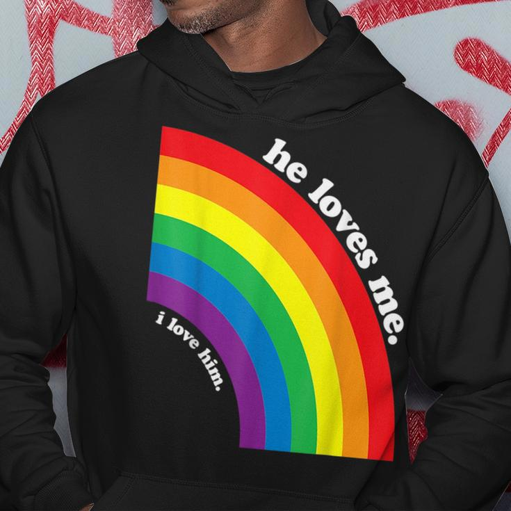 Gay Couple He Loves Me I Love Him For Gay Boyfriend Husband Hoodie Unique Gifts