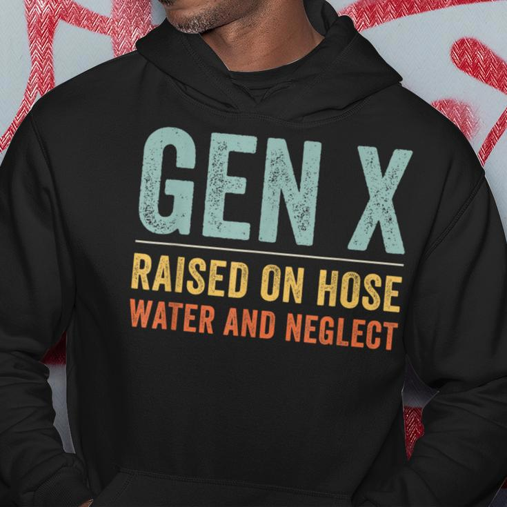 Gen X Raised On Hose Water And Neglect Retro Generation X Hoodie Unique Gifts