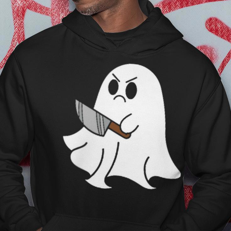 Ghost Holding Knife Halloween Costume Ghoul Spirit Hoodie Unique Gifts