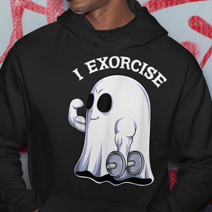 Ghost I Exorcise Funny Gym Exercise Workout Spooky Halloween Hoodie Unique Gifts