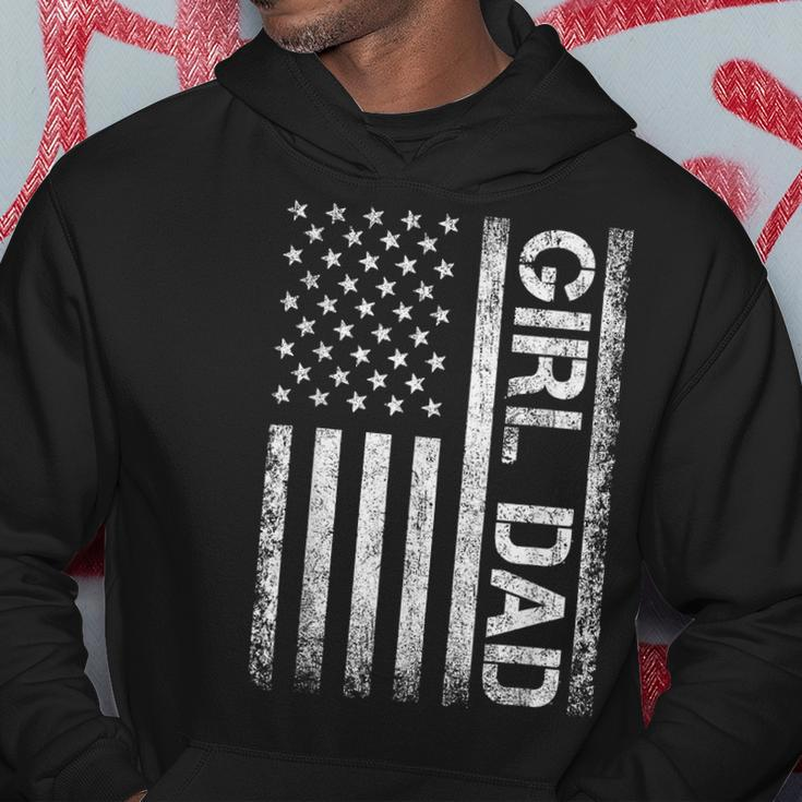 Girl Dad American Flag Father Of Girls Fathers Day Vintage Hoodie Funny Gifts