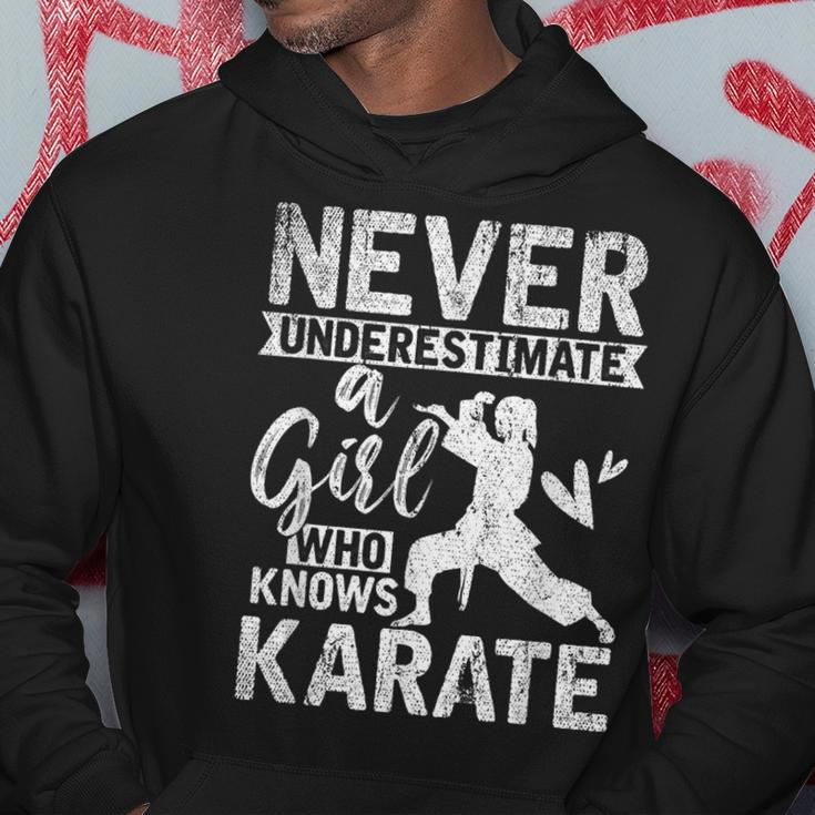 Girls Gift Never Underestimate A Girl Who Knows Karate Karate Funny Gifts Hoodie Unique Gifts
