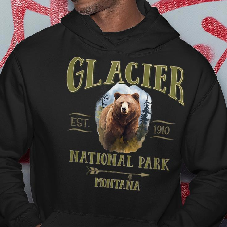 Glacier National Park Grizzly Bear Montana Usa Gifts For Bear Lovers Funny Gifts Hoodie Unique Gifts
