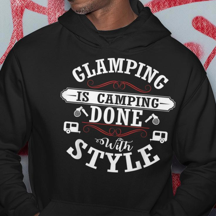 Glamping Is Camping Done With Style Funny Camping Funny Gifts Hoodie Unique Gifts