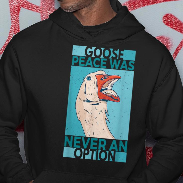 Goose Peace Was Never An Option Geese Videogame Animal Lover Hoodie Unique Gifts