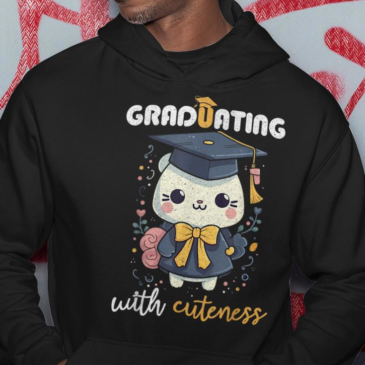 Graduating With Cuteness Kawaii Cat Graduation 2023 Hoodie Unique Gifts