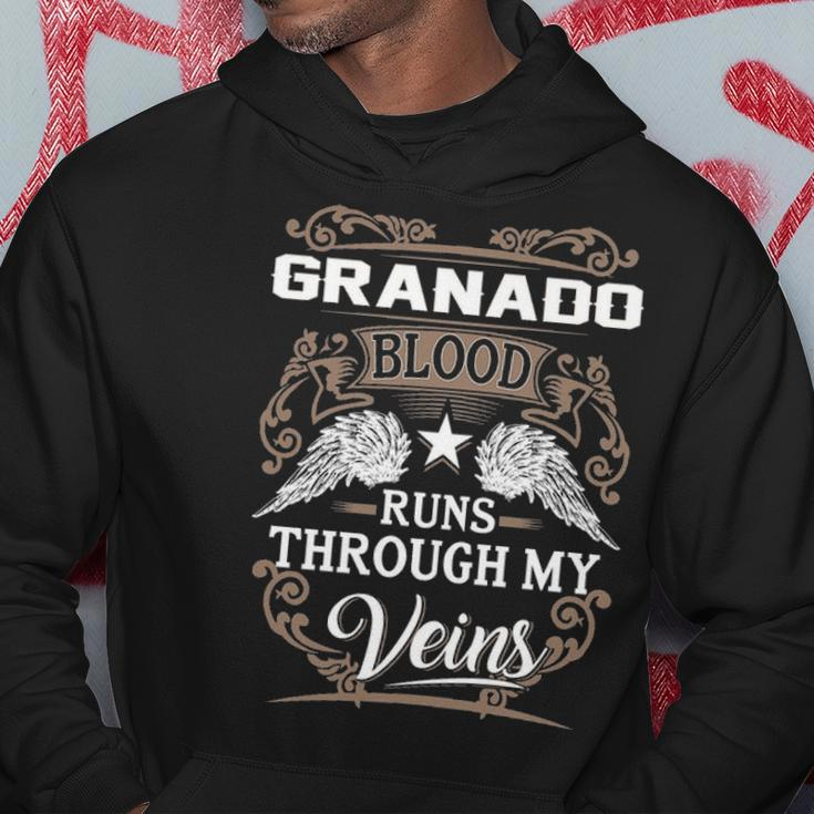 Granado Name Gift Granado Blood Runs Through My Veins Hoodie Funny Gifts