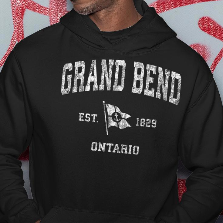 Grand Bend Canada Vintage Nautical Boat Anchor Flag Sports Hoodie Unique Gifts