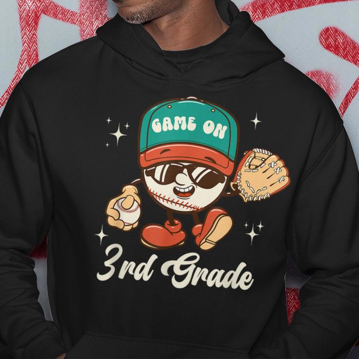 Groovy Baseball Game On Third Grade Back To School Boy Girl Hoodie Unique Gifts