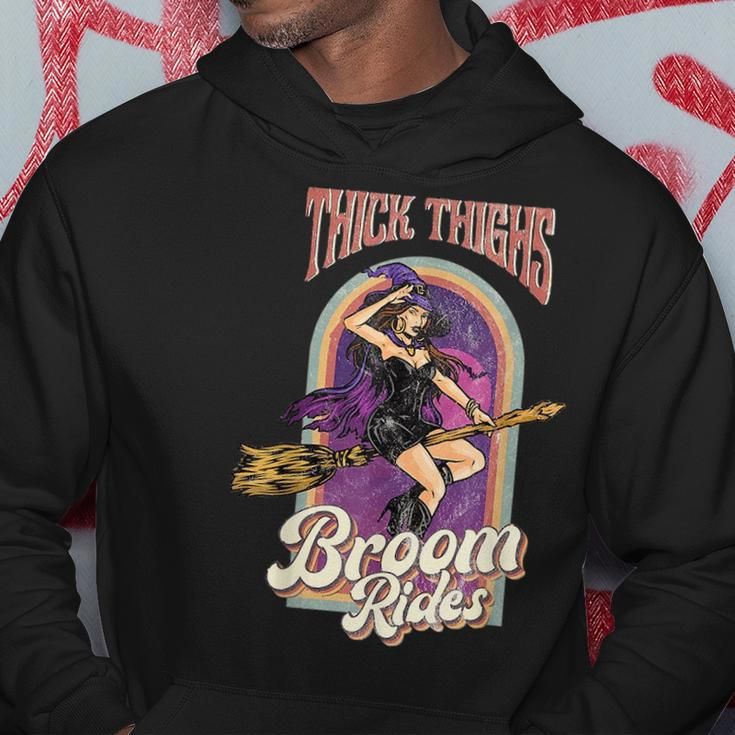 Groovy Thick Thighs Witch Vibes Witch Tarot Halloween Girls Tarot Funny Gifts Hoodie Unique Gifts