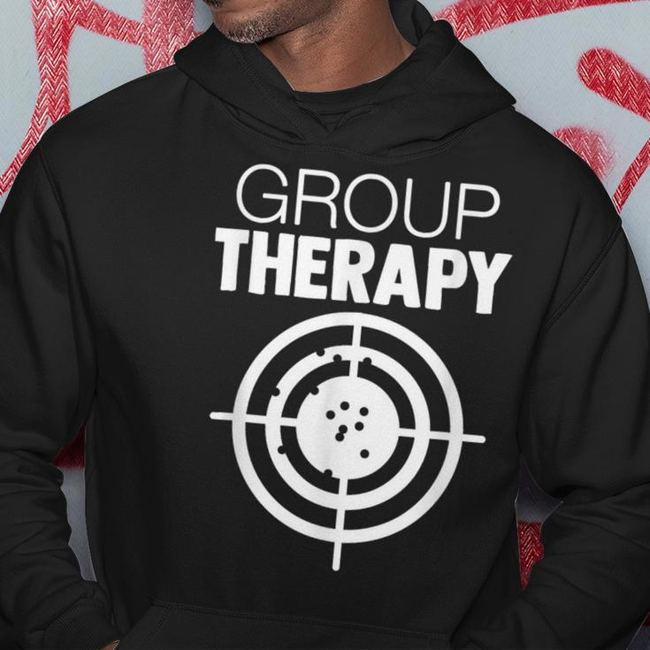 Group Therapy Target Practice Shooting Range Humor Gun Lover Hoodie Unique Gifts
