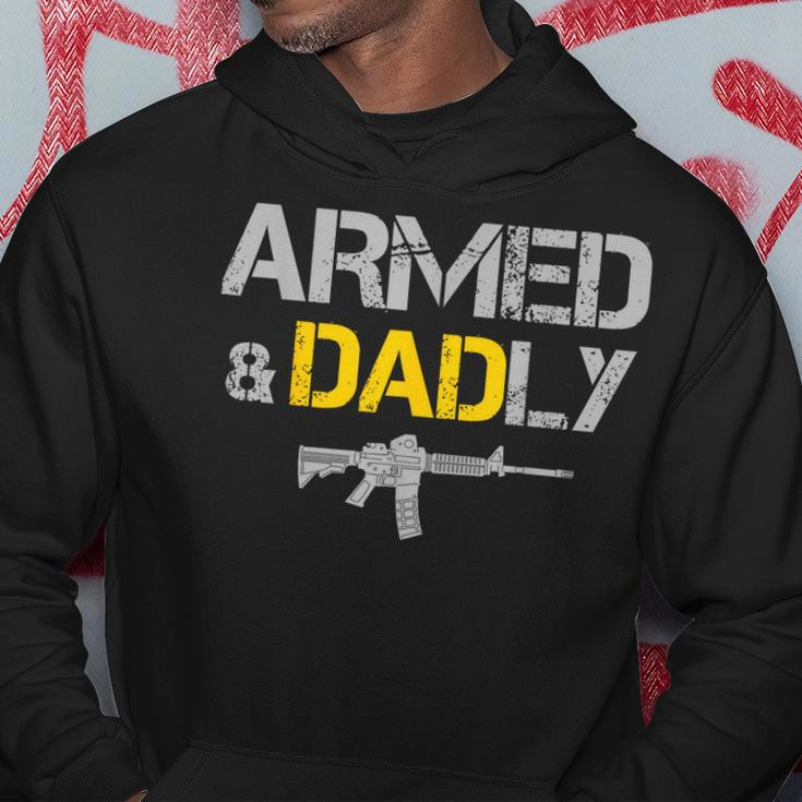 Guns Armed And Dadly Funny Deadly Father Hoodie Unique Gifts