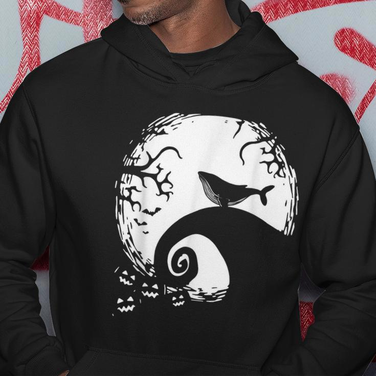 Halloween Costume Humpback Whale Moon Silhouette Vintage Moon Funny Gifts Hoodie Unique Gifts