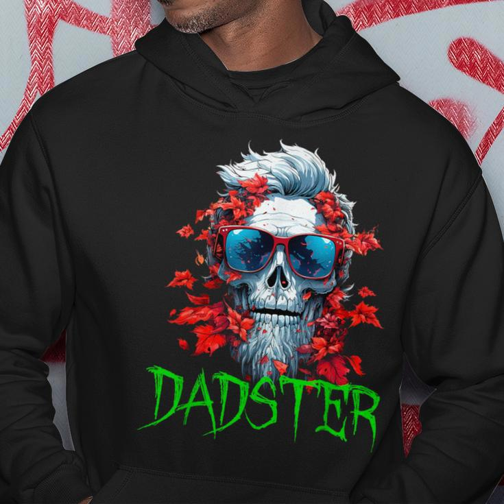 Halloween Dadster Skeleton With Red Sunglasses Dad Skull Hoodie Unique Gifts