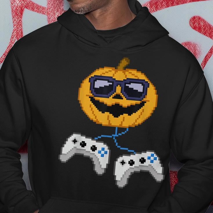 Halloween Jack O Lantern Pixelated Gaming Gamer Boys Hoodie Unique Gifts