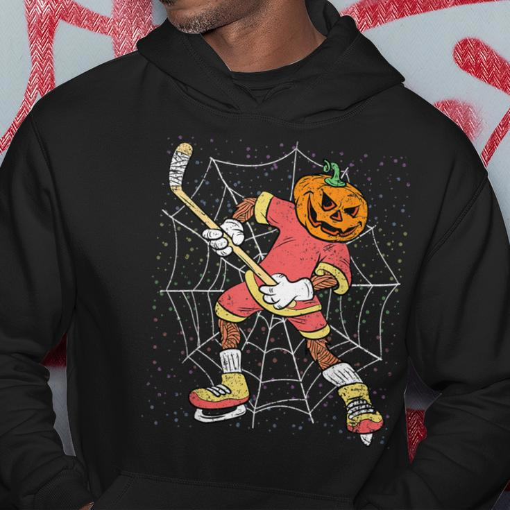 Halloween Pumpkin Scary Ice Hockey Sport Costume Skater Hoodie Unique Gifts