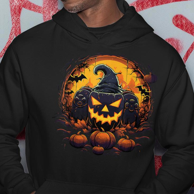 Halloween Scary Gaming Jack O Lantern Pumpkin Face Gamer Hoodie Unique Gifts