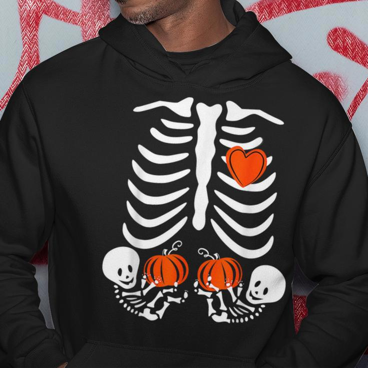 Halloween Twin Pregnant Skeleton Twins Baby Xray Rib Cage Hoodie Unique Gifts